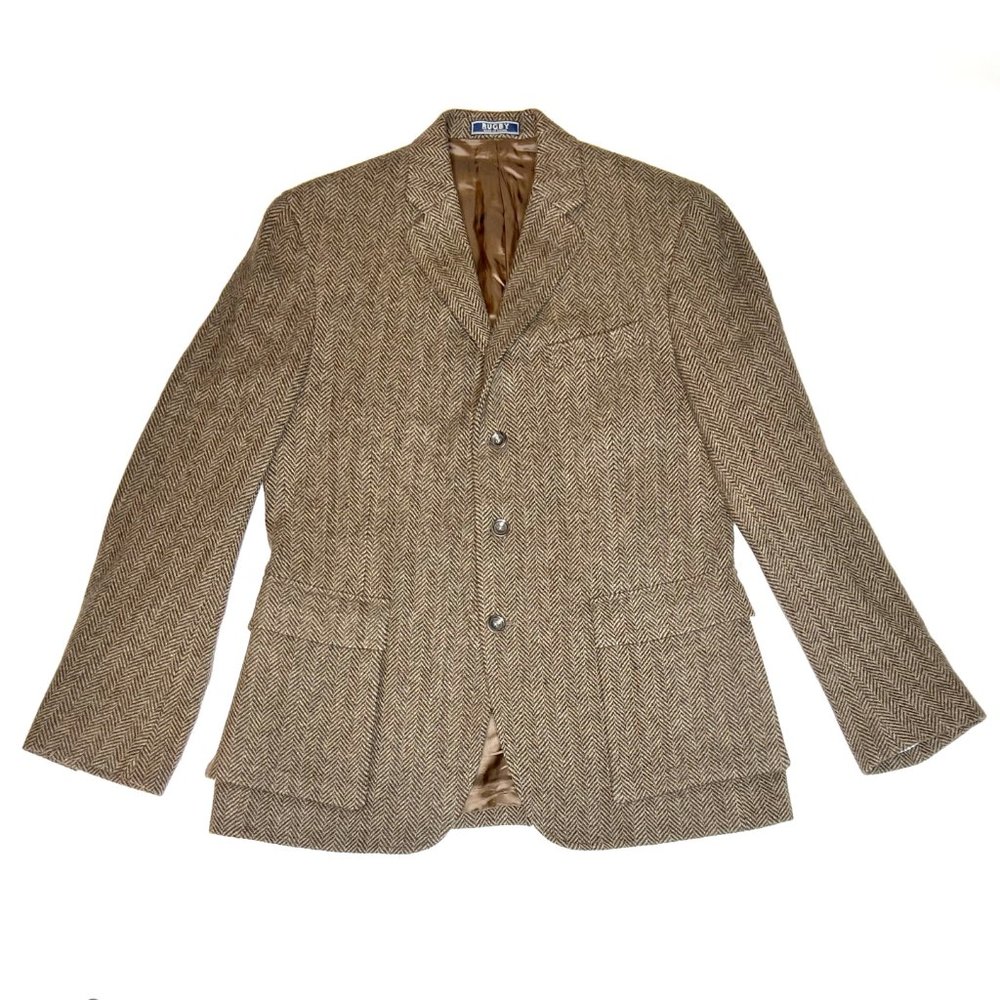 Ralph Lauren Rugby Brown Tweed Jacket and Vest Set - Size: 42 R 100% - Wool